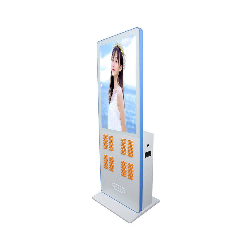 4G+WIFI+LCD  48 Slot Power Bank Rental Station Vending Machine 43 Inch  Advertising Shared Power Bank Kiosk USA Business Model without power banks