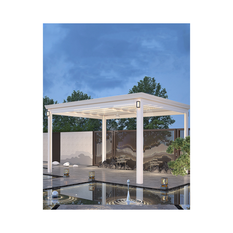 Slatted Pergola Aluminum Waterproof Louver Gazebo Outdoor Bioclimar Garden Pavilion