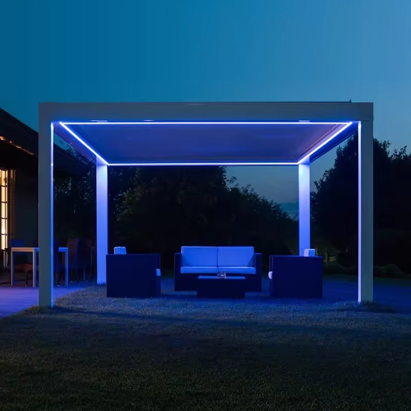 custom modern pergola lightswaterproof aluminium outdoor canopy gazebo louvered pergola