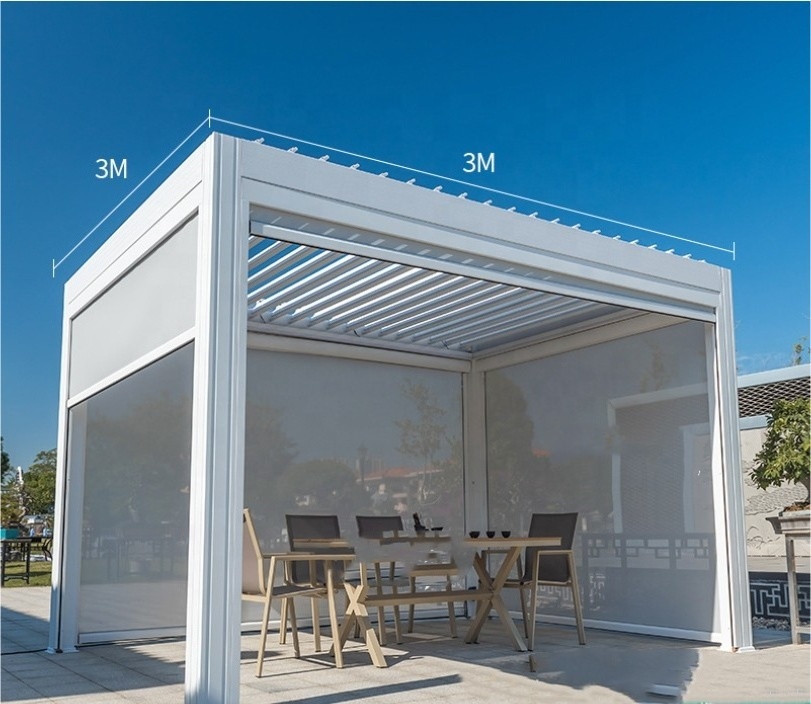 2024 Custom modern pergola lightswaterproof aluminium outdoor canopy gazebo louvered pergola