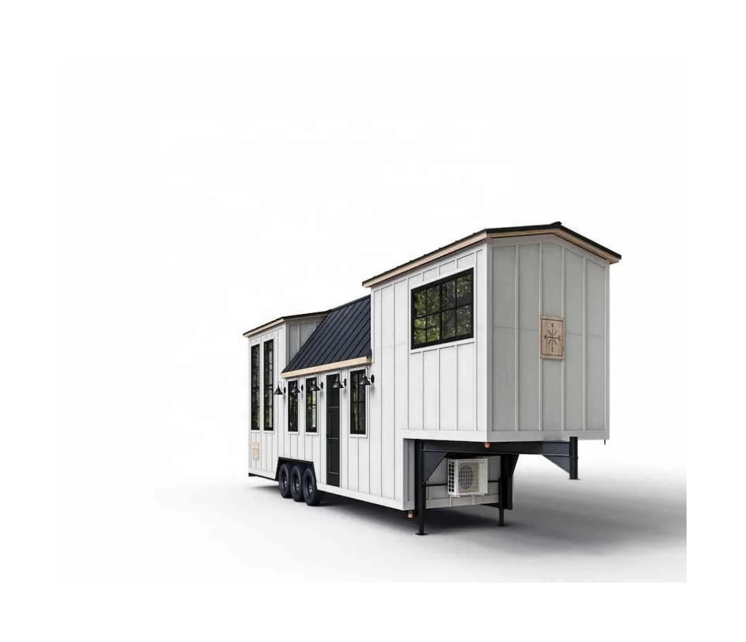 Factory price custom mobile travel light steel frame prefab villa mobile home travel trailer tiny house on wheels