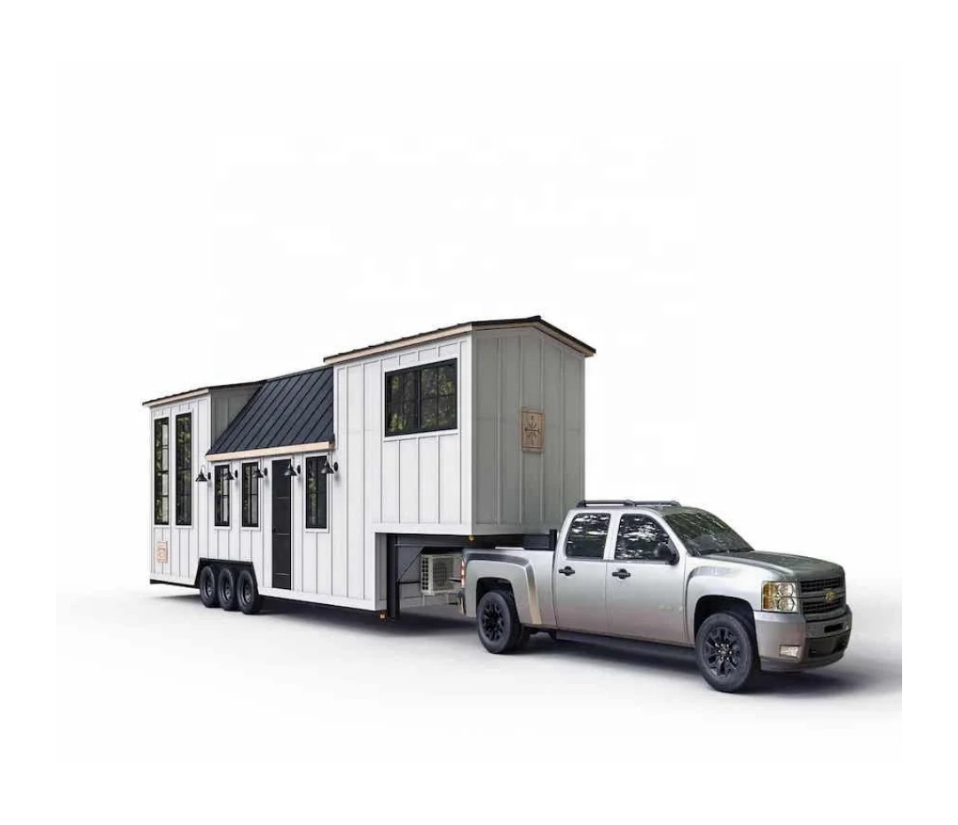 Factory price custom mobile travel light steel frame prefab villa mobile home travel trailer tiny house on wheels