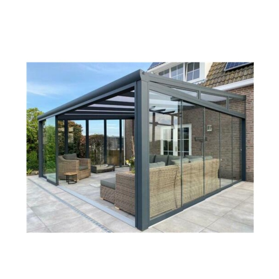 Garden Glass House Orangerie Greenhouse Solarium Conservatory Prefab Free Standing Sunroom