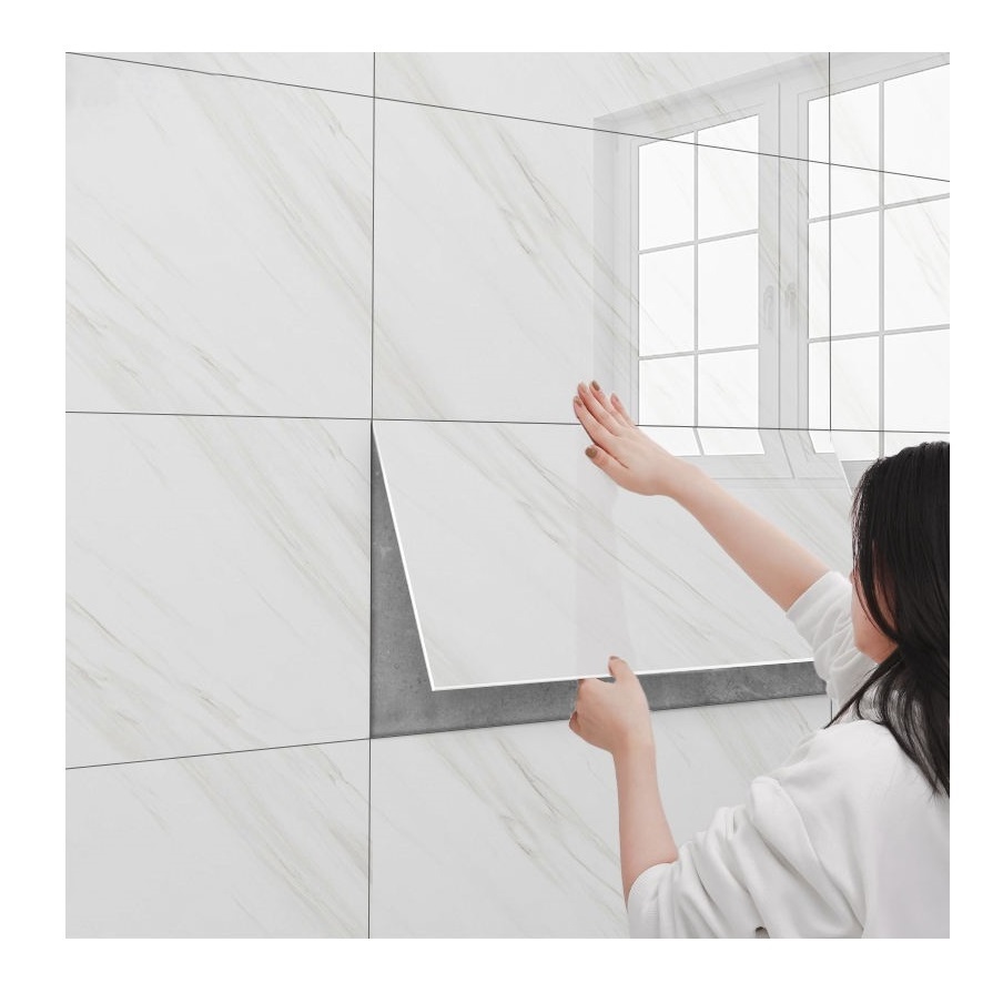 Marble Tile Self Adhesive PVC Wall Sticker peel and stick backsplash wall tile mosaic sticker bathroom wall tiles