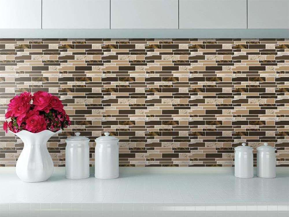 Economical Custom Design Home Decor Materials Self Adhesive Vinyl Backsplash Wall Tile 3D Peel and Stick Mosaic Wallpaper