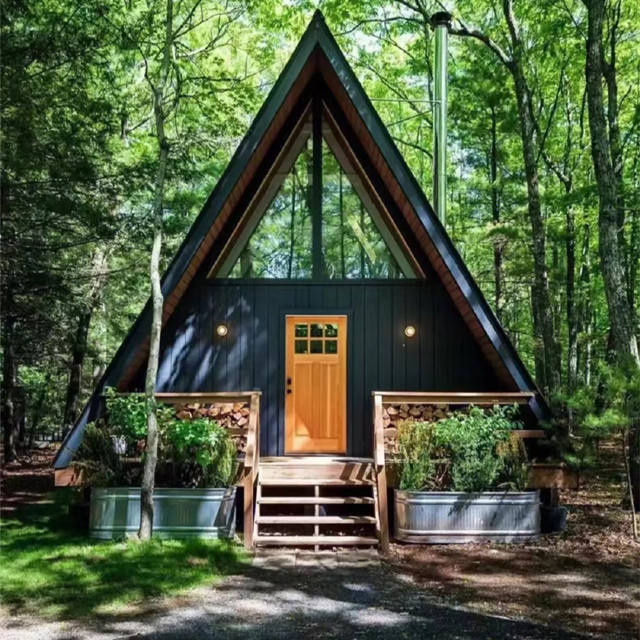 Airbnb Maison Prefabriquee Casas  Modern Cabin Kit A Frame Triangle House Prefabricated Modular Mobile Tiny Home