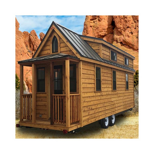 Low Cost Australian Movable Tiny House on 4 Wheels Aluminum 8' x 24 Trailer Container with Bathroom for Sale