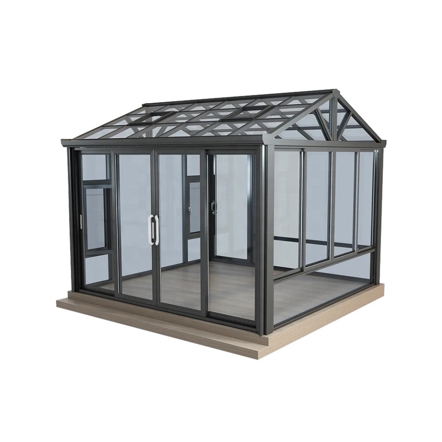 Modular prefab sunroom greenhouse glass house aluminium outdoor winter garden sunroom