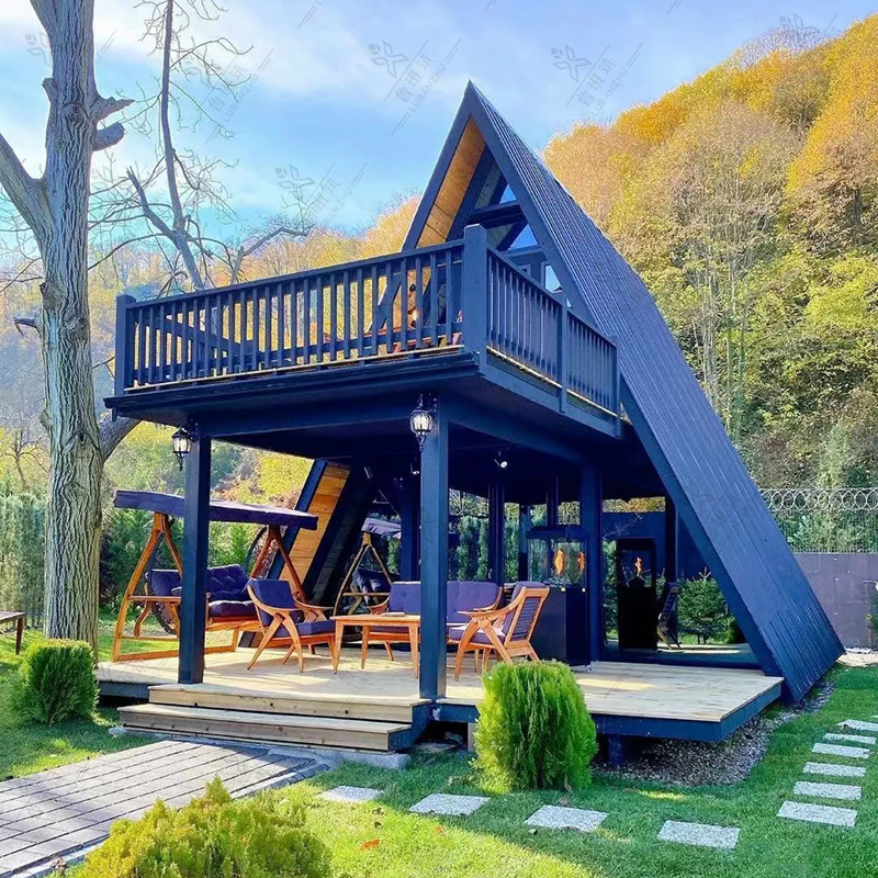 30sqm Unique Design Chalet With Loft Bed Prefabricated Cabin In The Woods A Frame House In Europe