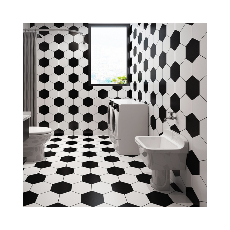 Black and White Waterproof Self Adhesive Texture Floor Room Wall Panels Bathroom Peel and Stick Tile Wallpaper