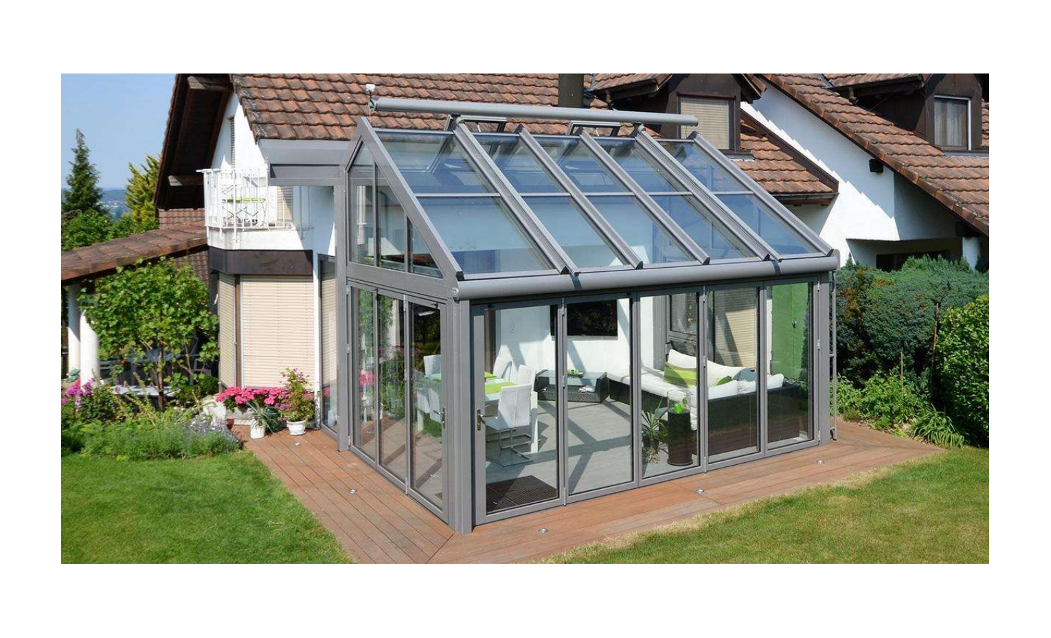 Modular prefab sunroom greenhouse glass house aluminium outdoor winter garden sunroom