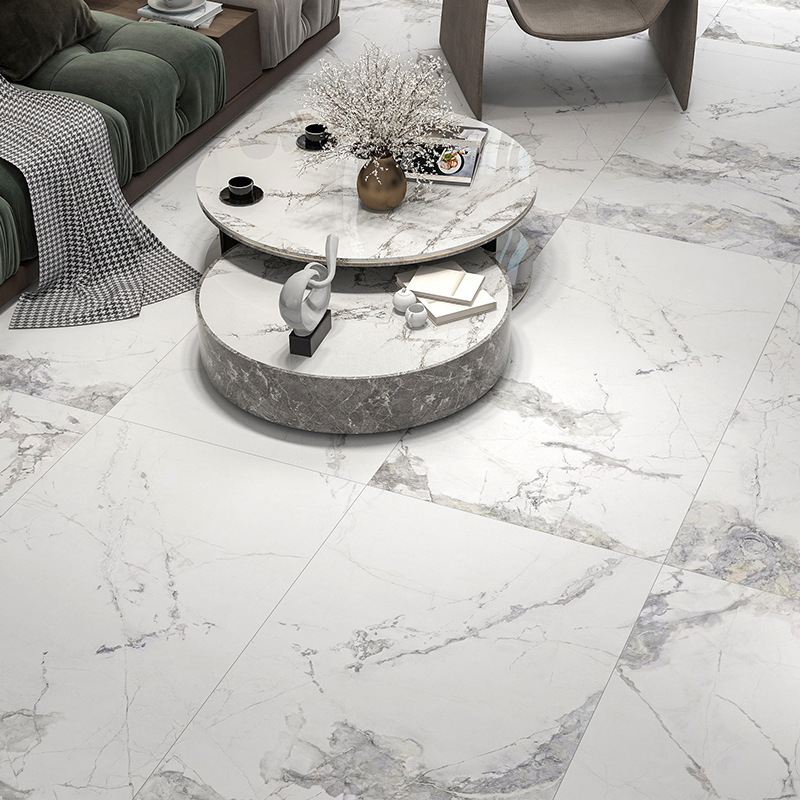 Wholesale Family Marble Tiles Beige Color Floor Porcelain White 600x600 Ceramic Tiles Glaze  Polished Homogeneous Tiles