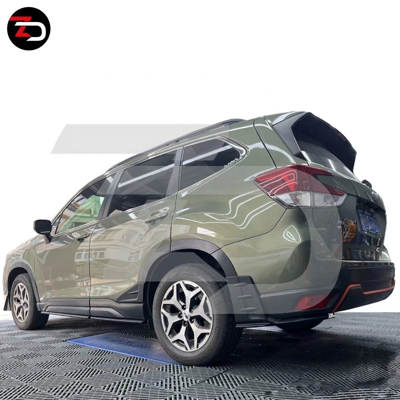 Newest STI Style Body Kit Front Chin Front Bumper Canards Side Skirt Lips Rear Bumper Wrapper For Forester SJK 2019-2022