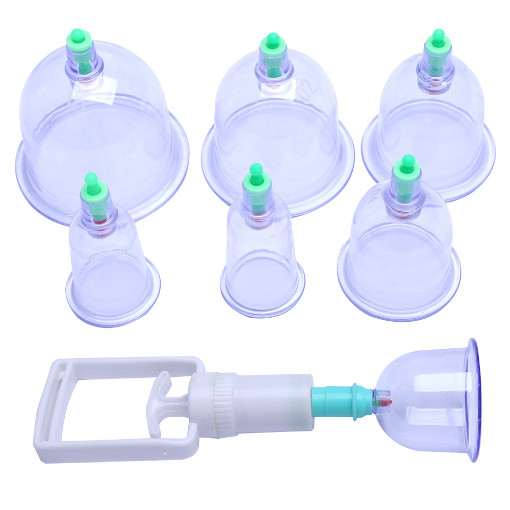 6pcs Cupping Kits Vacuum Suction Cups Set Cupping Jar Acupuncture Vacuum Hijama Cups  Wet Massage Cupping Therapy Set