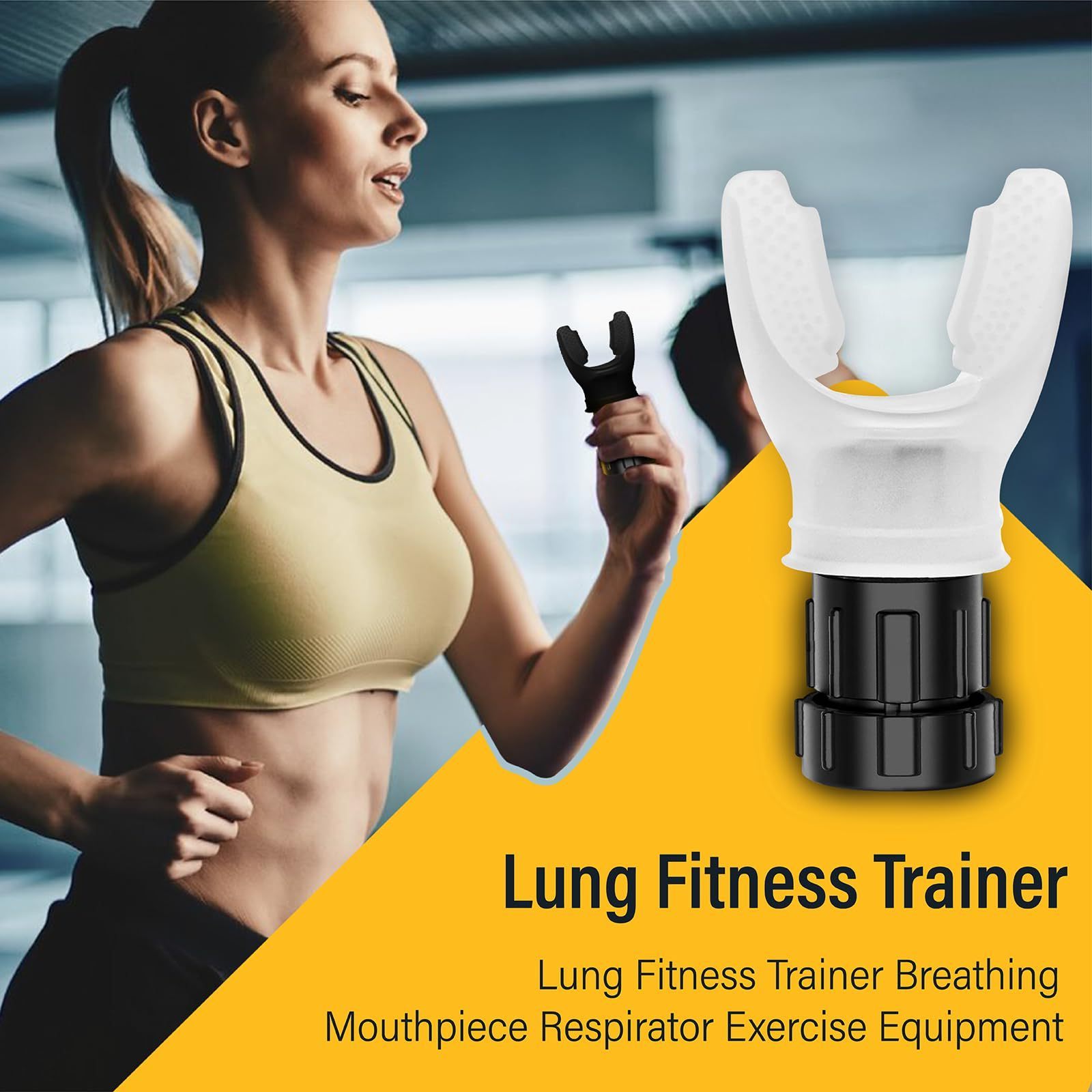 Black Silicone Lung Exercise Breathe Trainer Running Speed Machine  Breathing Exercise Device Lung Training