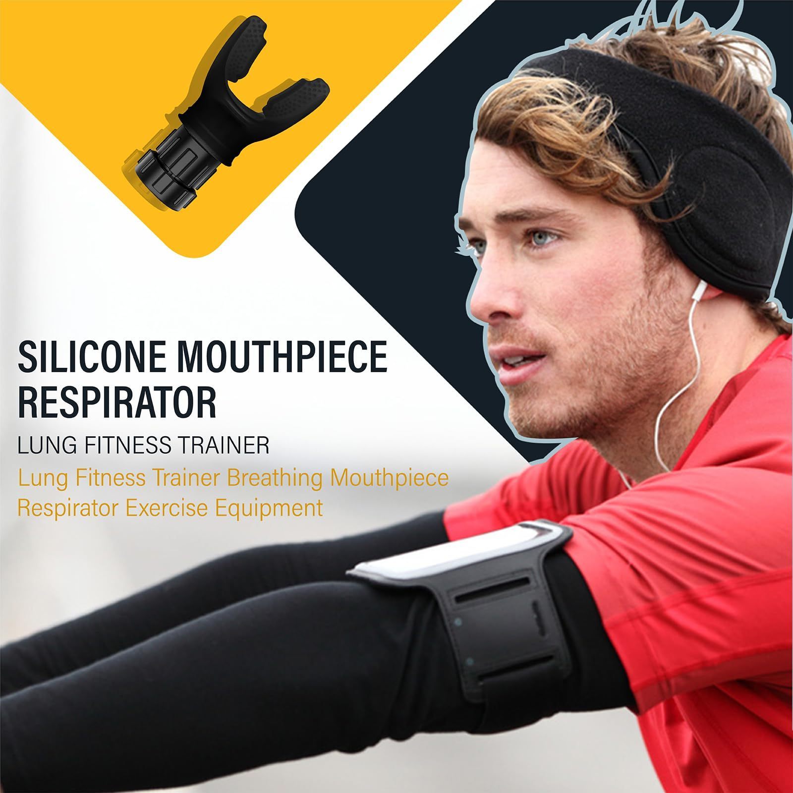 Black Silicone Lung Exercise Breathe Trainer Running Speed Machine  Breathing Exercise Device Lung Training