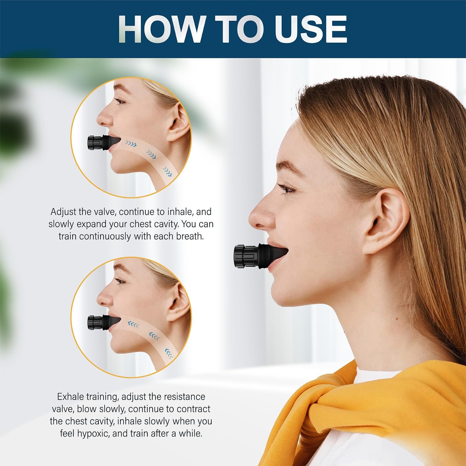 Hot Silicon Lung Capacity Breath Trainer Breathing Exerciser Trainer Lung Breathing Training Device Strong Lung Trainer