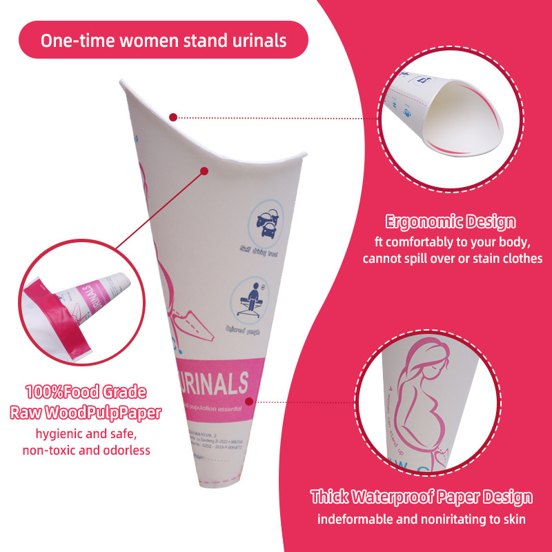 Standing Urinal Female Urinals Paper Standing Portable Urinal Women Disposable Pee Funnel For Women