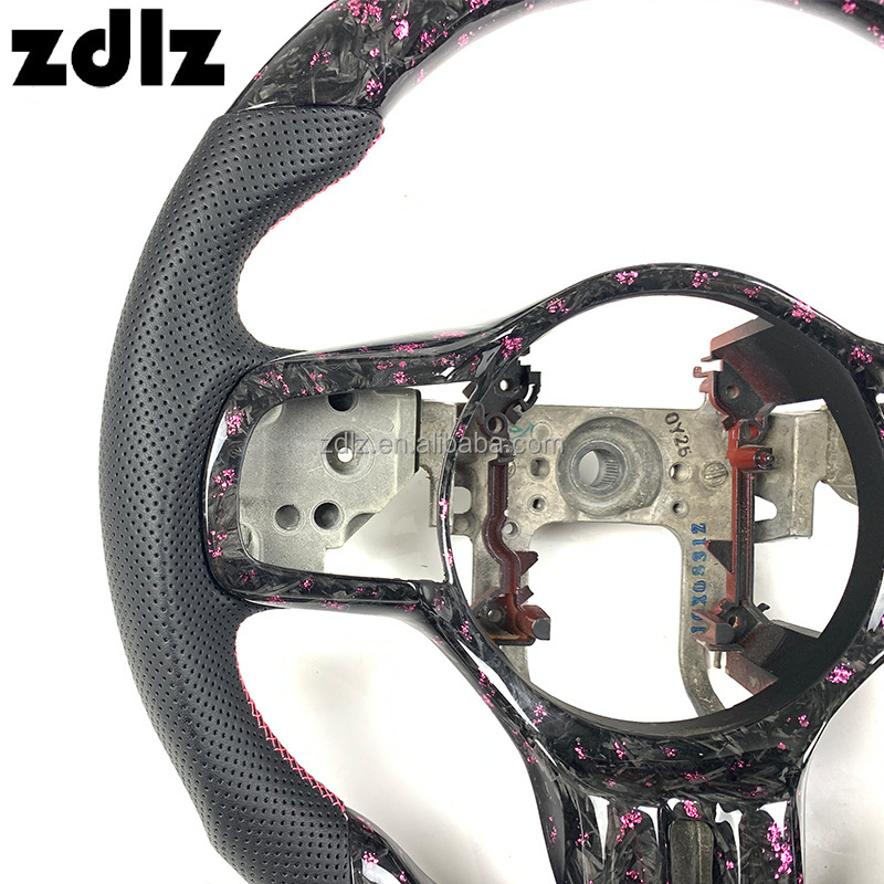 For Mitsubishi Lancer Evolution EVO X 9 3K Pink Powder Forged Carbon Fiber Steering Wheel Customized