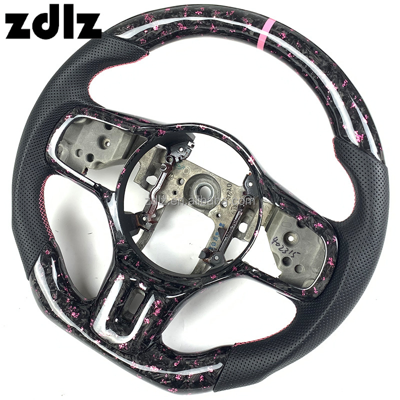 For Mitsubishi Lancer Evolution EVO X 9 3K Pink Powder Forged Carbon Fiber Steering Wheel Customized