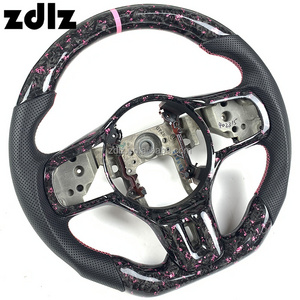 For Mitsubishi Lancer Evolution EVO X 9 3K Pink Powder Forged Carbon Fiber Steering Wheel Customized