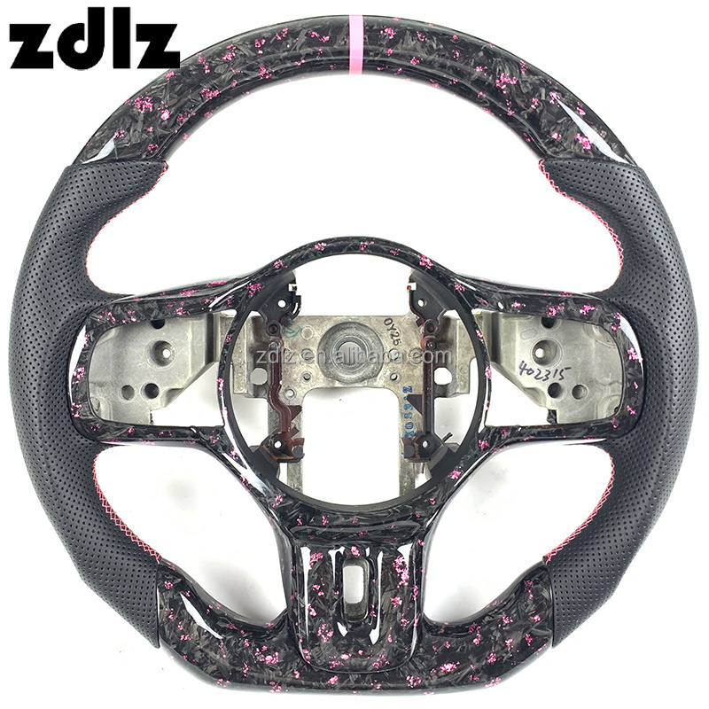 For Mitsubishi Lancer Evolution EVO X 9 3K Pink Powder Forged Carbon Fiber Steering Wheel Customized