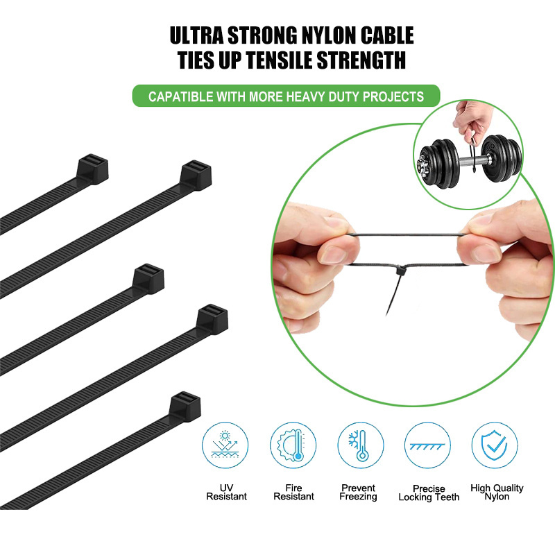 ZD OEM Factory 2023 Nylon Cable Ties Size 140mm x 3.6mm (TR2) Black or white durable plastic cable ties made in Vietnam