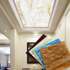 texture Laminated acrylic Ceiling panel Custom size lamina artificial de marmol plastic marble board acrylic Decorative Board