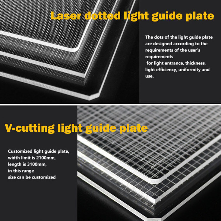 LED guide Light panel cover optic light cover board cut to size custom shape clear acrylic LGP light guide plate