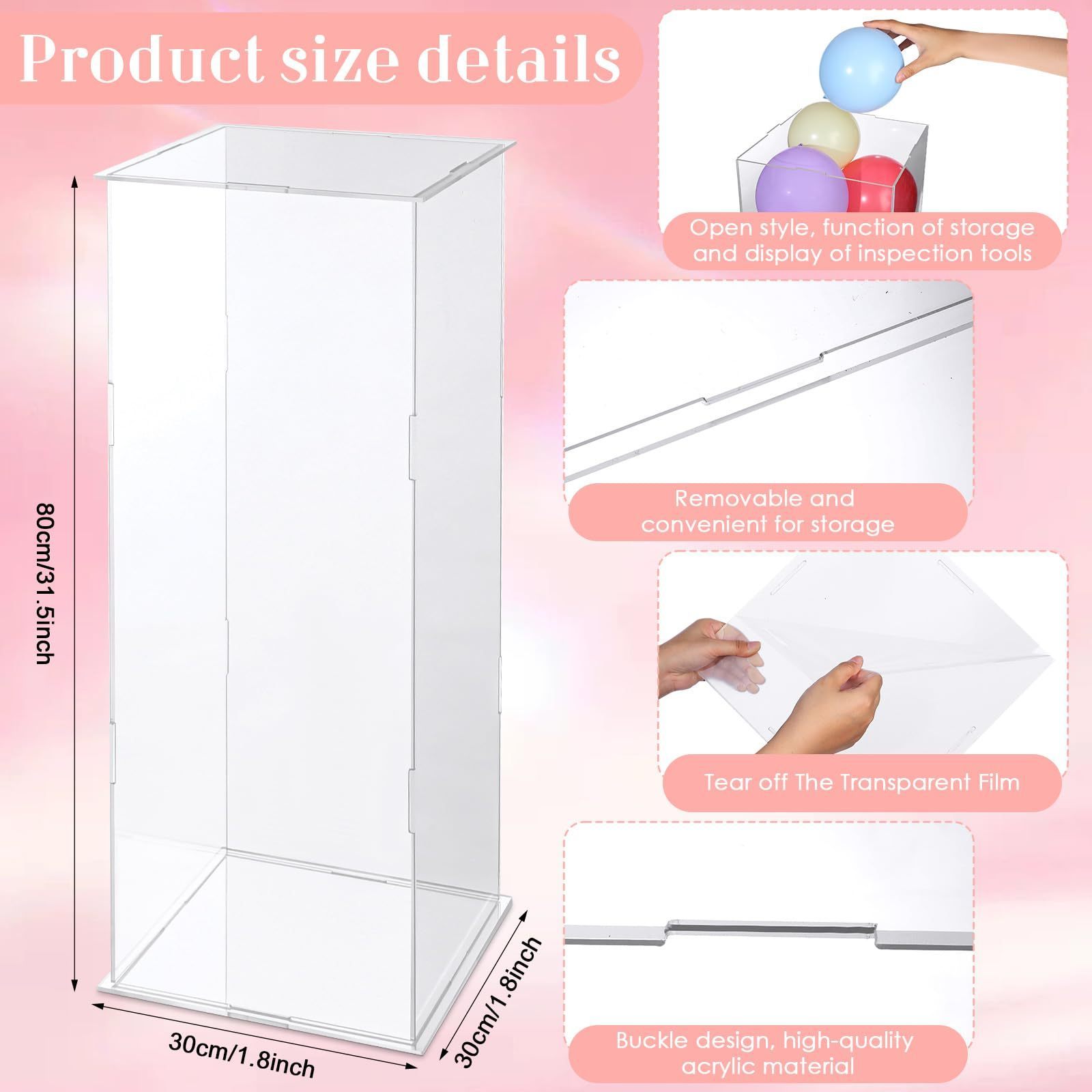 Acrylic cube display rack cake stand wedding decor centerpieces birthday party event decor backdrop base acrylic pedestal stand