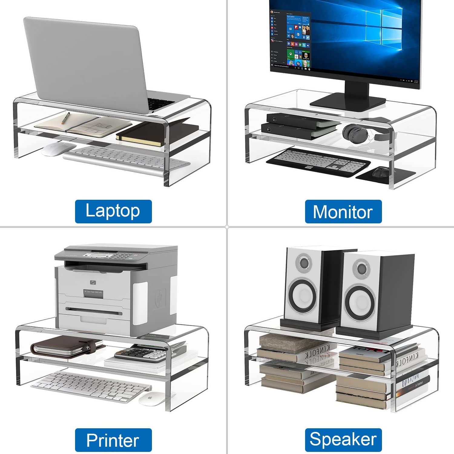 acrylic computer monitor stand clear  office table riser office lift table computer riser desk office furniture