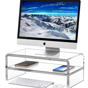 acrylic computer monitor stand clear  office table riser office lift table computer riser desk office furniture