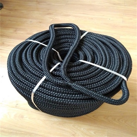 Marine equipment Nylon cord 16mm Navy blue double braided rope with Splice Used in the ship