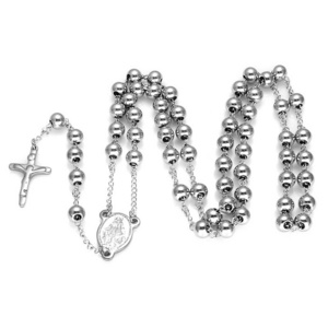 Necklace Stainless Steel Beads Virgin Mary Sacred Heart of Jesus Rosary Bead Rosary Necklace