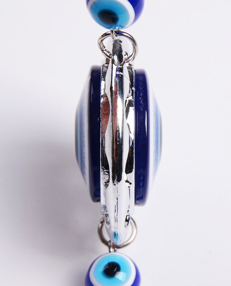 Hot Selling Alloy Luxury Design Blue  Resin Lucky Evil Eye with Tassel  for Car Hangings Decorations