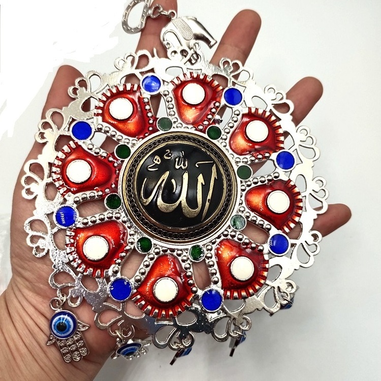 Wholesale Newest Enamel Red Blue Evil Eyes  Home Decoration With Small Hamsa Charms Alloy Wall Hanging