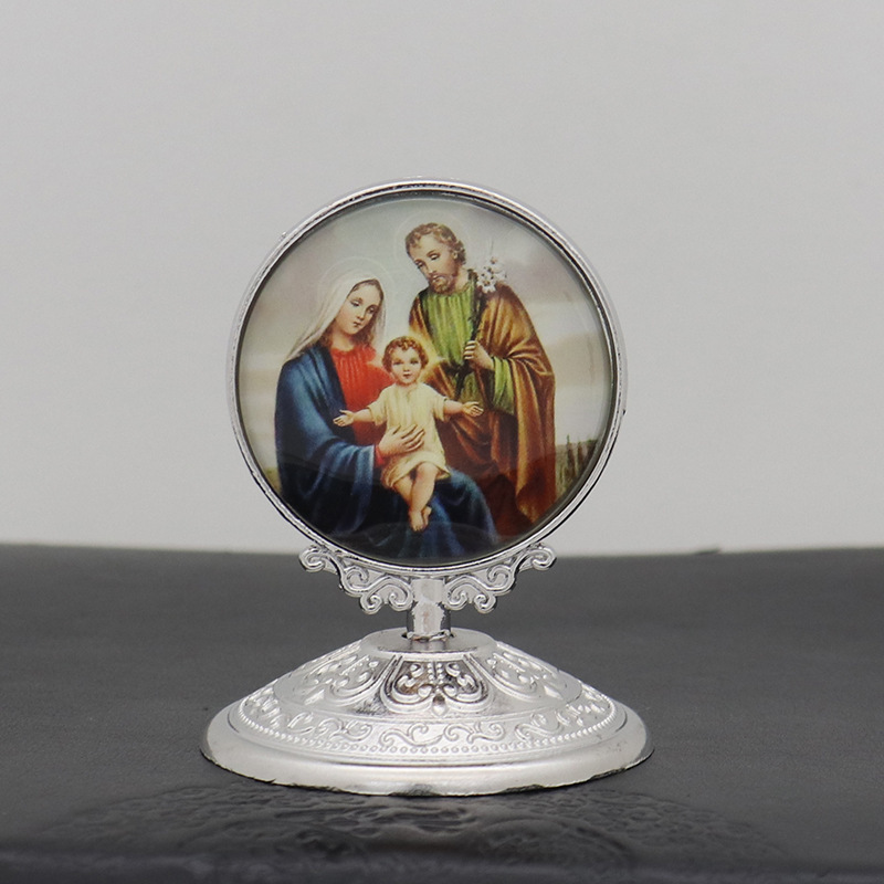 Custom Catholic Items Gold Silver Plated Jesus Our Father Virgin Mary Decor Home Car Protection Church Crafts