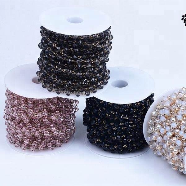 Manufacture sale directly DIY Jewellery accessories beads Faceted Rondelle beads Link Chain