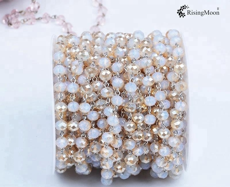 Manufacture sale directly DIY Jewellery accessories beads Faceted Rondelle beads Link Chain