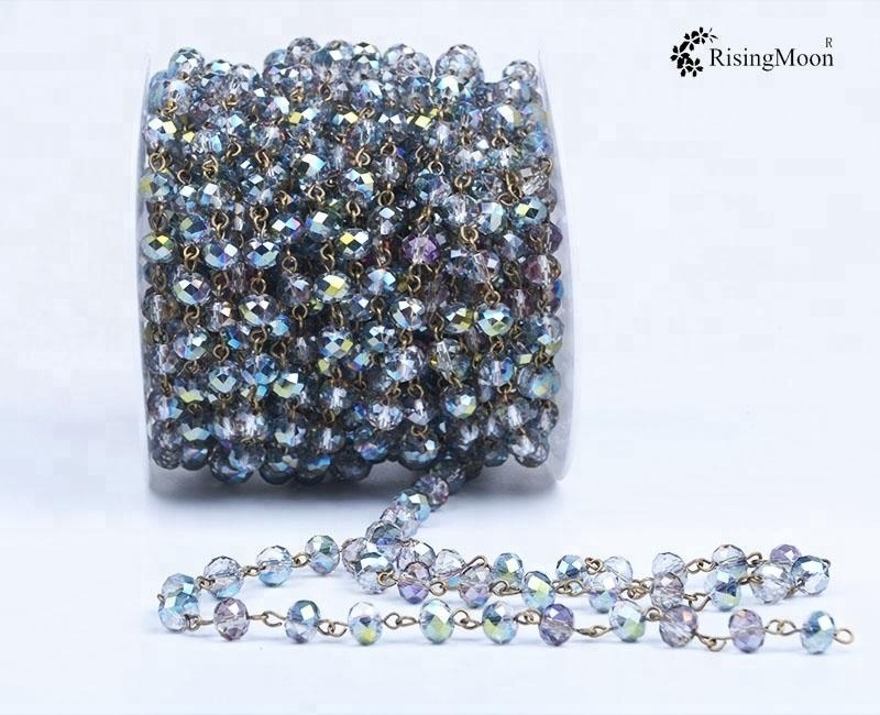 Manufacture sale directly DIY Jewellery accessories beads Faceted Rondelle beads Link Chain