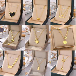 Trendy Non Tarnish Stainless Steel Necklace PVD 18K Gold Plated Waterproof Love Heart Pendant Necklace Jewelry For Women