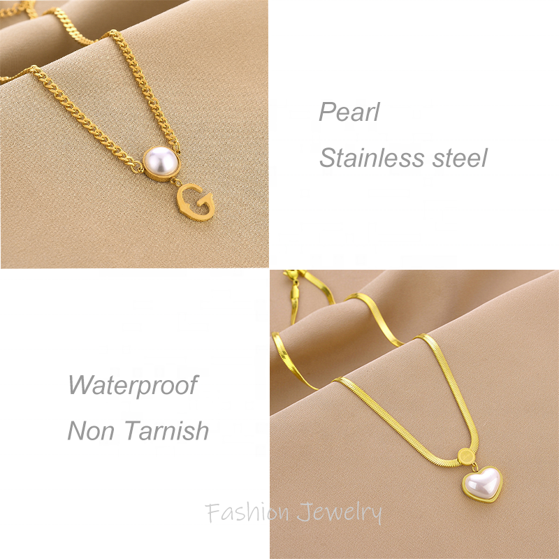 Trendy Non Tarnish Stainless Steel Necklace PVD 18K Gold Plated Waterproof Love Heart Pendant Necklace Jewelry For Women