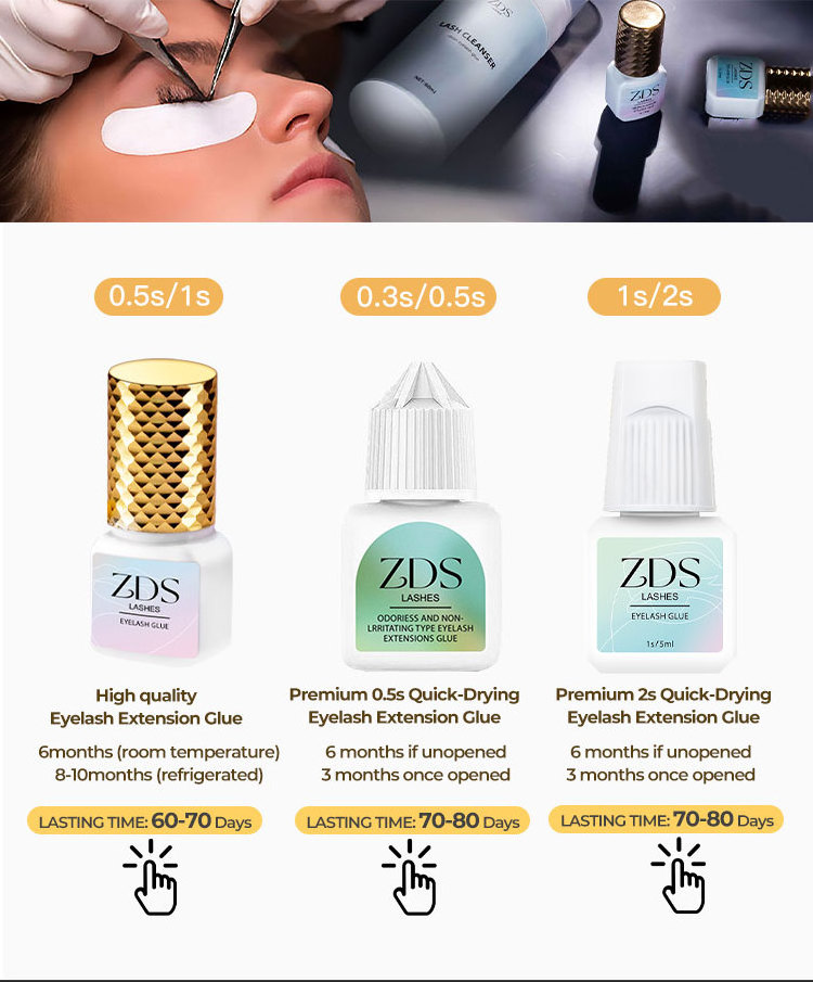 Custom Logo Professional Eyelash Extension Glue Long-Lasting with 1-Second Fast Drying Waterproof and Low Humidity Resistant