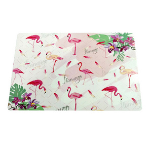 Flamingo customized wholesales cheap PP plastic printed placemat and table mat anti slip mat