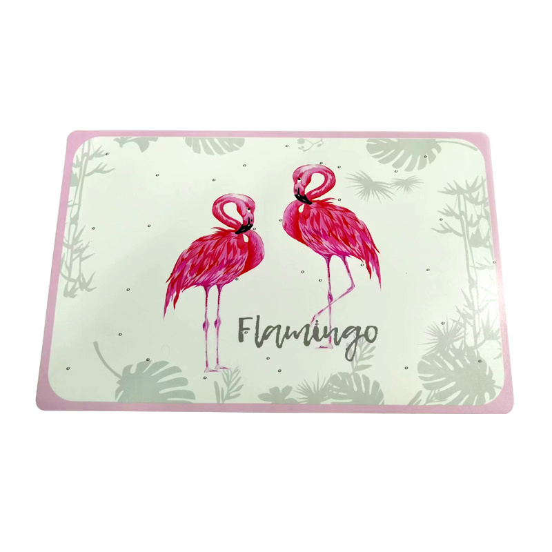 Flamingo customized wholesales cheap PP plastic printed placemat and table mat anti slip mat