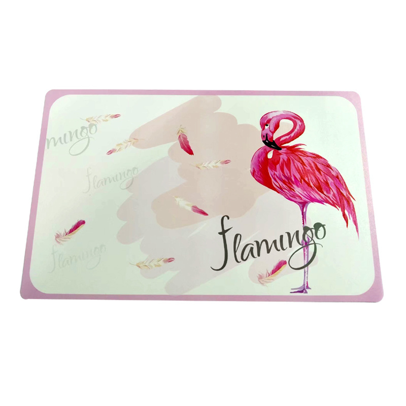 Flamingo customized wholesales cheap PP plastic printed placemat and table mat anti slip mat