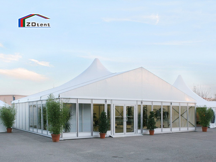 Designable outdoor 100% waterproof durable glass wall marquee banquet tent