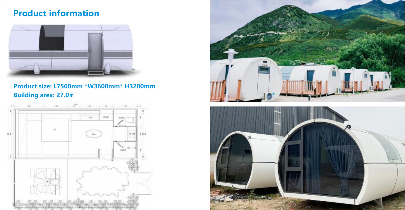 Mobile House Prefabricated Space Capsule House Prefab  Tiny Homes Cabin Modular Houses