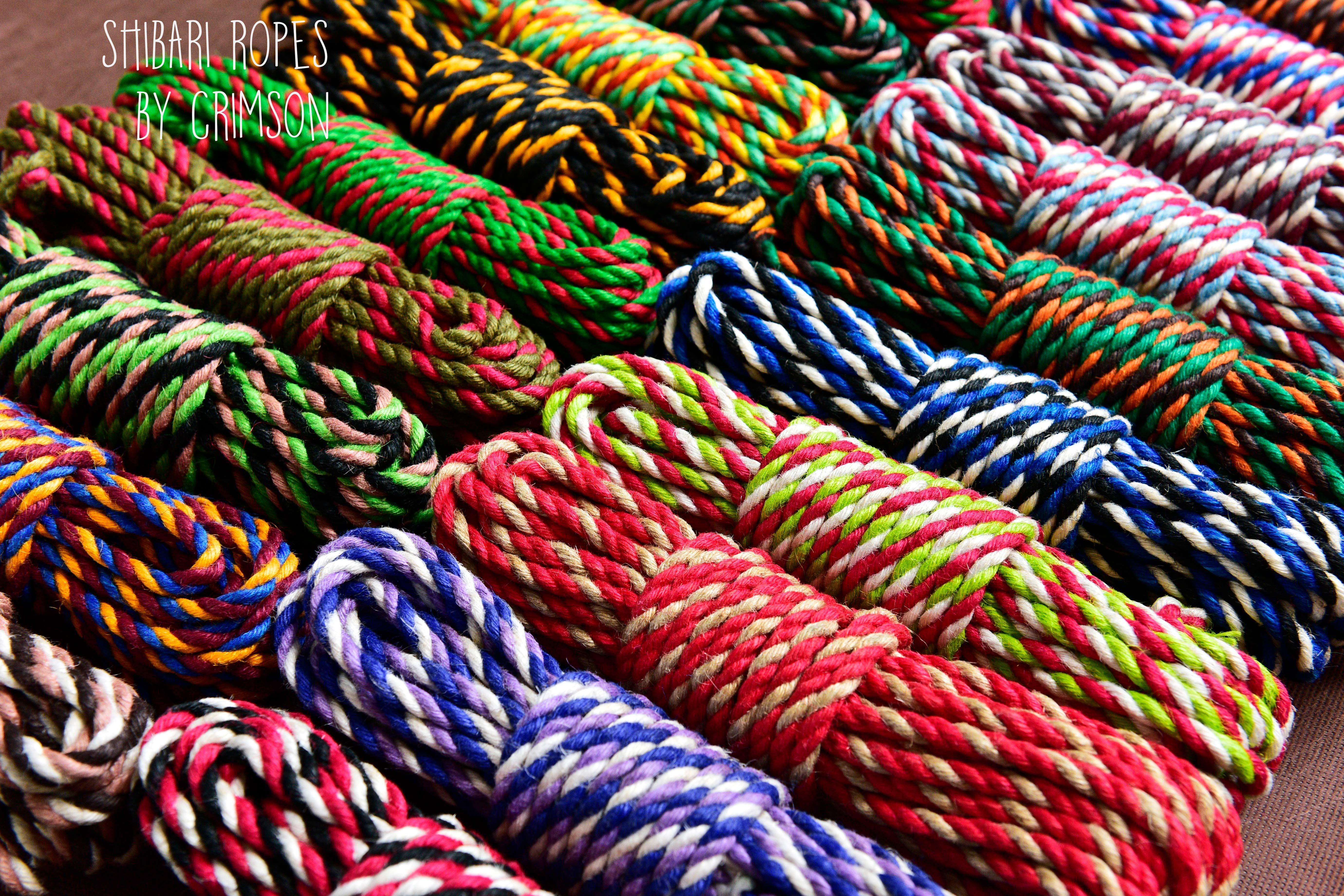 6MM Bondage JUTE ROPE -MULTI COLOR TWISTED  9.5Meters Japanese Shibari Rope