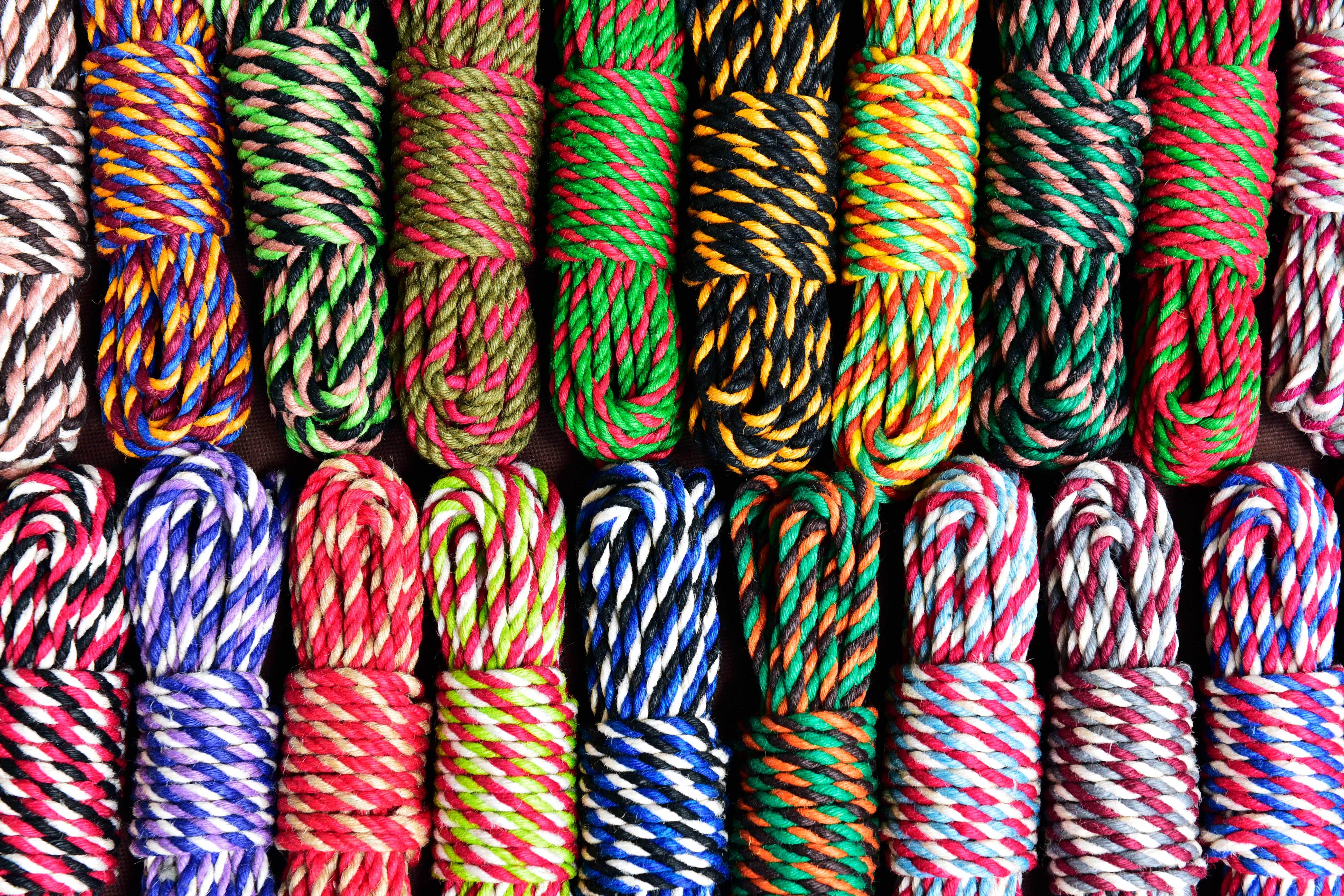 6MM Bondage JUTE ROPE -MULTI COLOR TWISTED  9.5Meters Japanese Shibari Rope